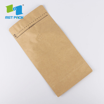 Custom Trykt Craft Paper Flat Bottom Coffee Pouch