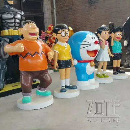 Outdoor Garden Japanese Cartoon Figures Fiberglass Doraemon Statue