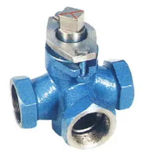 China Three-way Internal Thread Stainless Steel Plug Valves