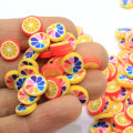 Nouveaux breloques colorées rondes en argile polymère en forme de orange à la main artisanat ornements bricolage Nail Arts argile approvisionnement en usine