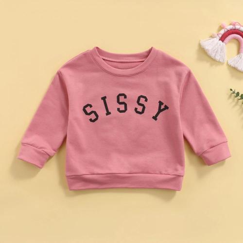 Sudadera para niños con letra superior de impresión de manga larga chaqueta