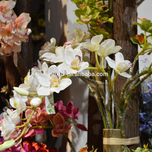 artificial silk cymbidium orchid from foshan china artificial flower supplier hanging flower wedding