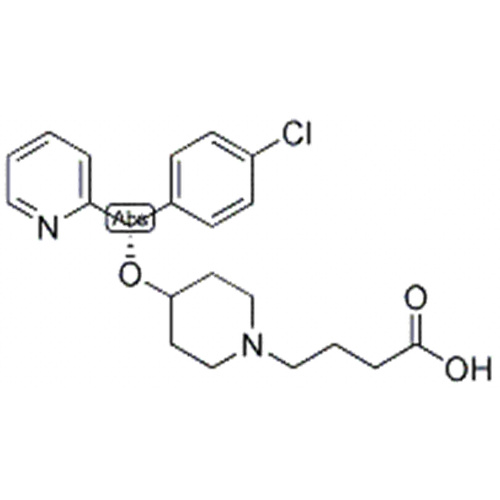 Nombre: ácido 1-piperidinobutanoico, 4 - [(S) - (4-clorofenil) -2-piridinilmetoxi] - CAS 190786-43-7