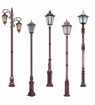 Custom Outdoor Garden Light Poles, 3m/4m/5m Hot Dip Galvanized