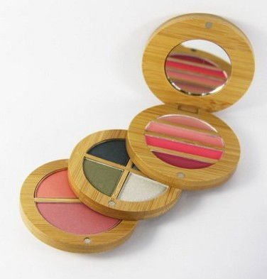 cosmetic compact cosmetic container in wood eye shadow case