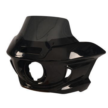 Motorcycle Club Style ST Headlight Fairing with 6 inch Windshield Bracket for Harley Softail FLXR FXLRS 2018+