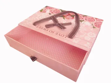 Custom Sliding Open Cardboard Drawer Box with Handle
