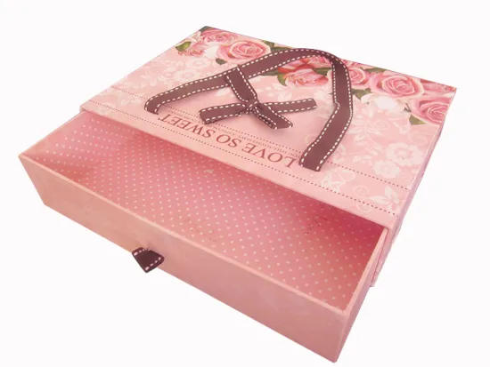 Custom Sliding Open Cardboard Drawer Box with Handle
