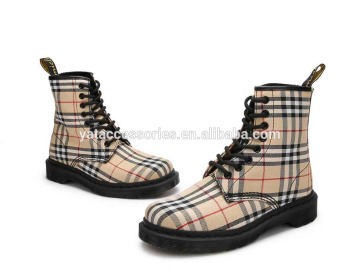 8" High Quality Plaids Fabric Outdoor Martin goodyear construction boots