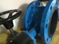 Ganda flange gear-box besi cor butterfly valve