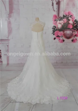 Sequins decorated sleeveless mermaid gown wedding dress