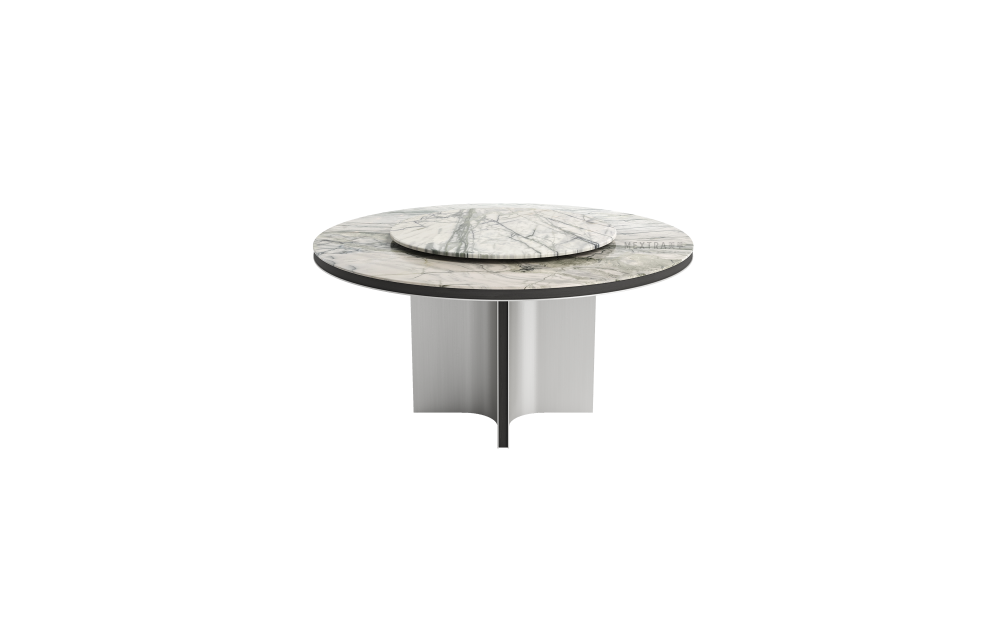 Advanced grey marble top wood dining table