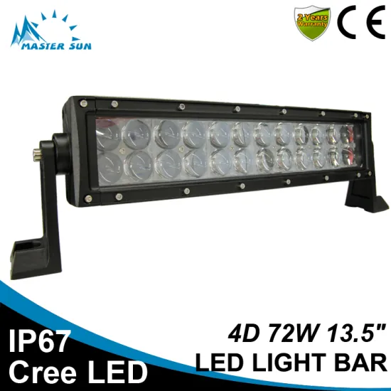 Waterproof 4D 13.5inch 72w led tractor work light car led light bar off road led light bar