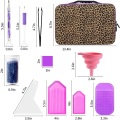 Caixa de armazenamento de ferramentas de pintura de diamante 5D de impressão de leopardo