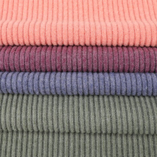 Polyester Rayon Span 2*2 Rib Two Sides Fleece Fabric