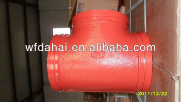 FM/UL approved ductile cast iron grooved tee