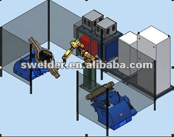 automatic chain welding machine for stiffening ring of axle housing