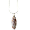 Natural Gemstone Agate Necklace with Silver Chain