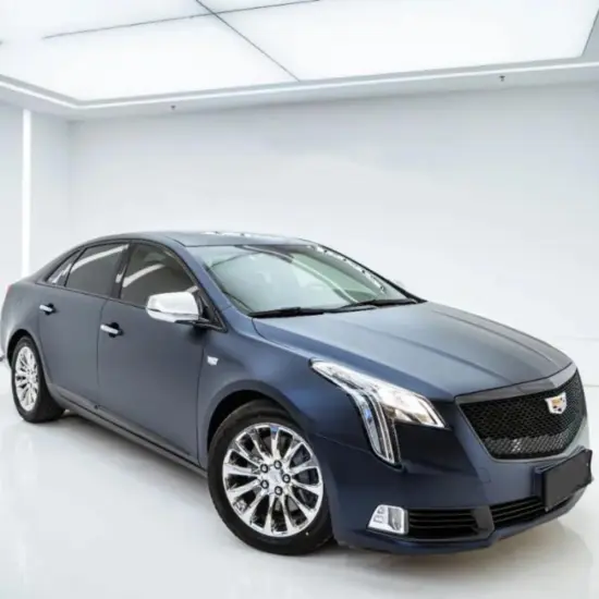 Ultimate Flat Black Magic Blue Car Vinyl Wrap