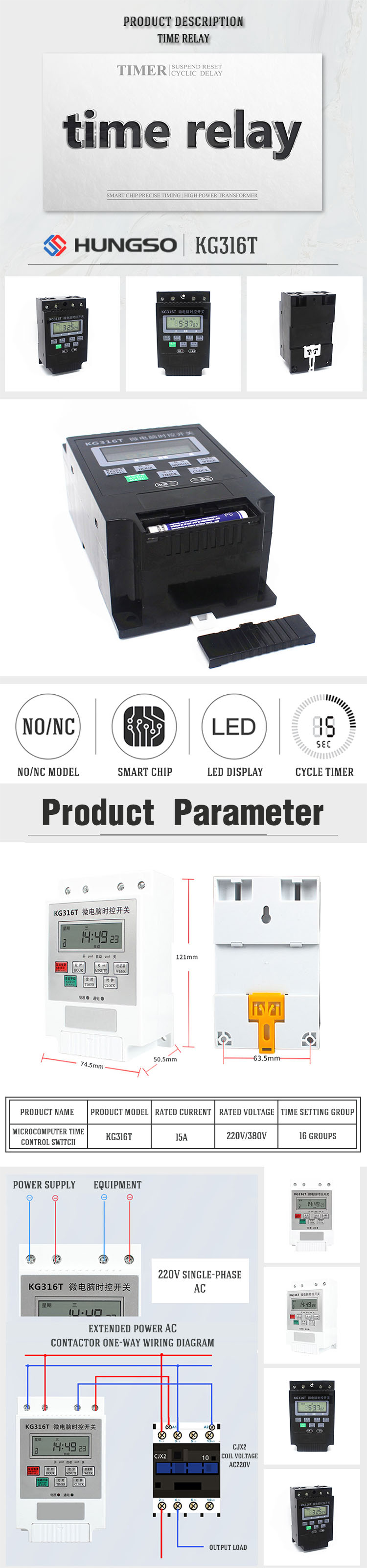 Ac 220v Digital Timer Controller Programmable Electronic Timer Switch ...