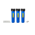 3-stufiges großes blaues 20x4,5-Zoll-Jumbo-Wasserfiltersystem mit blauem Gehäuse, blaues Gehäuse