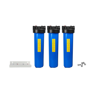 3-stufiges großes blaues 20x4,5-Zoll-Jumbo-Wasserfiltersystem mit blauem Gehäuse, blaues Gehäuse