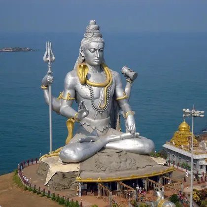 White marble decoration shvia lord statue