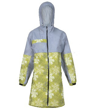 100% polyester hooded raincoat, allover print, high quality