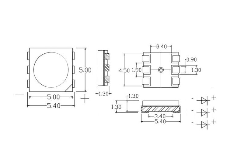 5050 ir led size