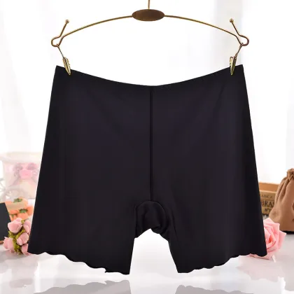 Summer Ice Silk Seamless Boxer Shorts for Ladies - Breathable and Ultra-Thin Safety Pants