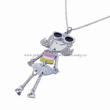 Lovely promotional necklaces, made of alloy and crystal stones, various colors and sizes available