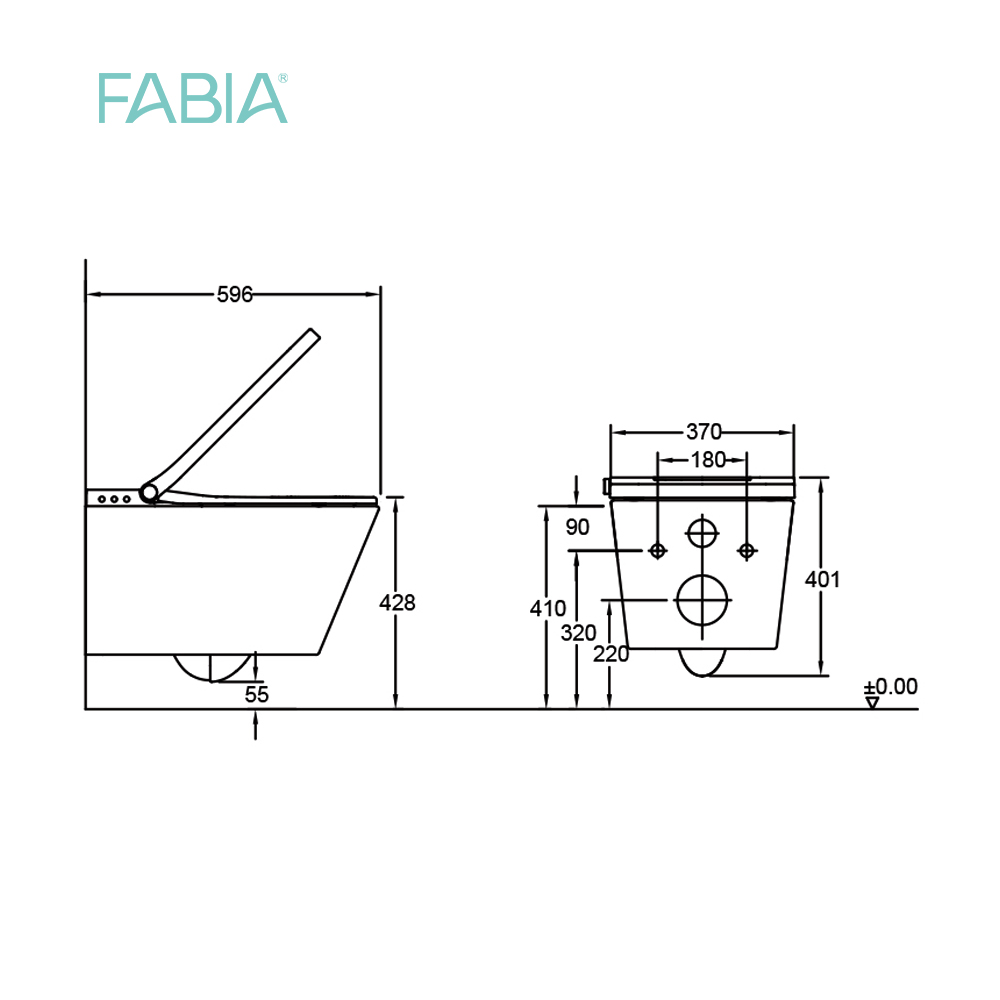 wall mounted sensor smart toilet