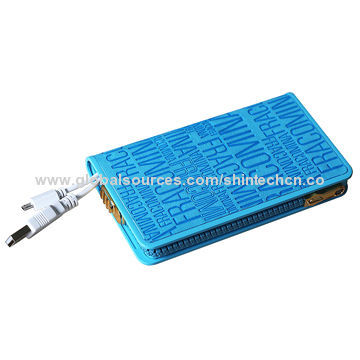 Fashionable Wallet Power Bank, 7,000mAh, 5V DC/2.5A, Built-in USB Line, Sized 142 x 80.5 x 17mm