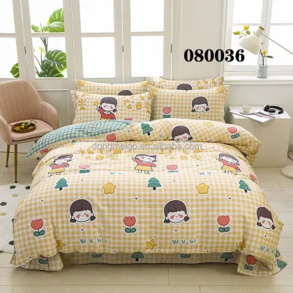 Cotton Home Textile Set - 4 Piece Bed Sheet Set