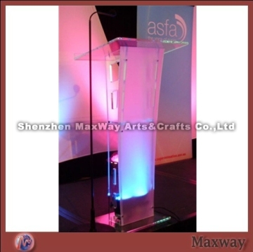 Hot selling square stable lucite/acrylic lectern with led light