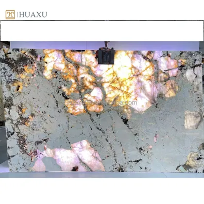 Huaxu Translucent Stone Quartzite Patagonia Marble Slab for Interior Walls