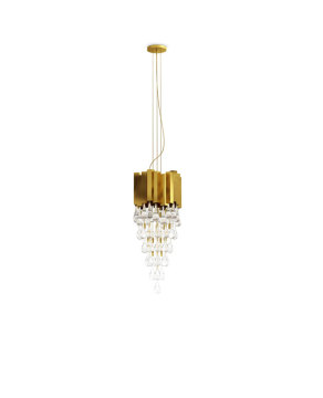 Gentle Drop Bead Small Gold Decorative Crystal Chandelier Lamps for Home