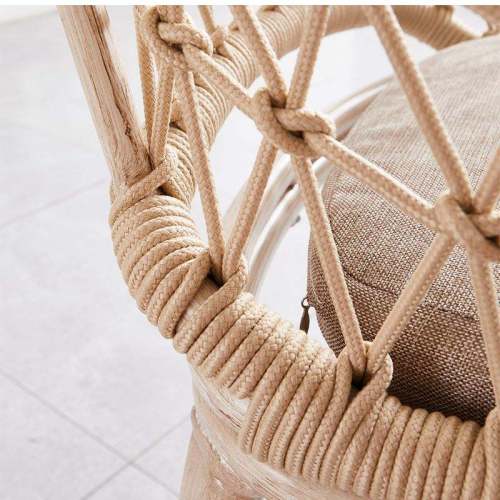 Metal Garden Chair with rattan rope