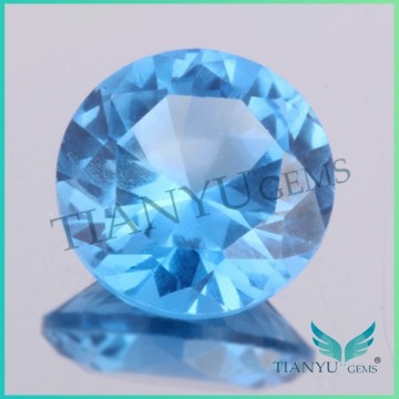 119# D-sapphire blue round nano spinel chrysocolla chalcedony gemstone for clothes