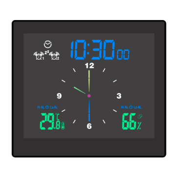 2023 New Shell Wall Modern Desk Table with LCD Clock, Thermometer, Hygrometer, Waterproof for Bathroom