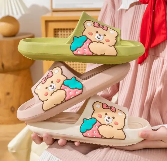 Cute Bear Slippers: Stylish Beach & Home Slippers for Women