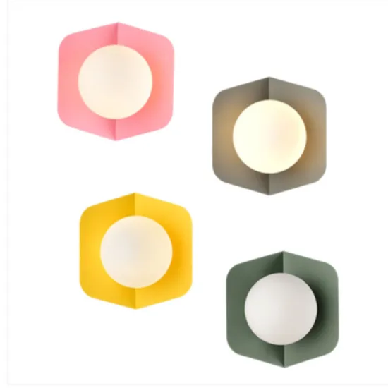 Nordic Modern Pink Macaron Candy Wall Lamp for Bedroom and Study
