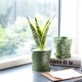 Ceramic Flower Pot with Drainage Hole and Tray