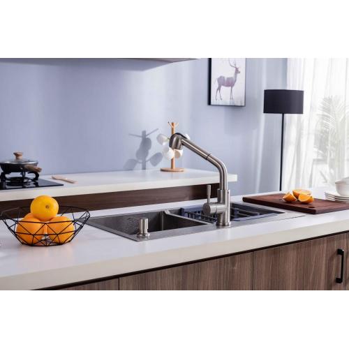 304 Stainless-Steel Brushed Pull Out Kitchen Sink Faucet