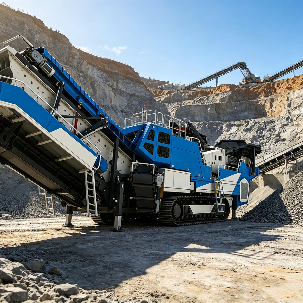 mobile jaw and cone crusher plant