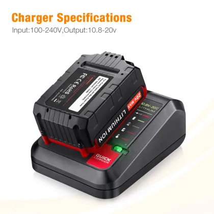 Smart Fast Rechargeable Battery and Charger Set for Porter Cable 20V Cordless Tools