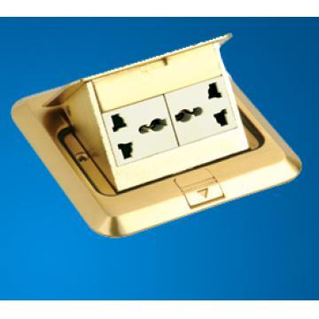 Brass Grounding Type Socket with Two Gang MF Socket
