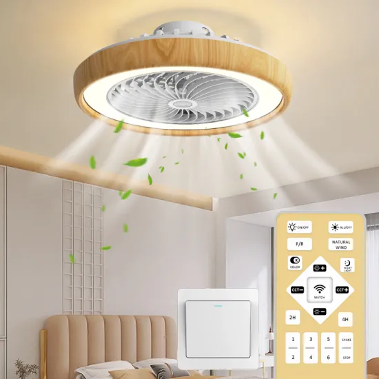 Wholesale 20-Inch Modern LED Ceiling Fan - Remote Control, Plastic Body, for Bedroom & Hotels