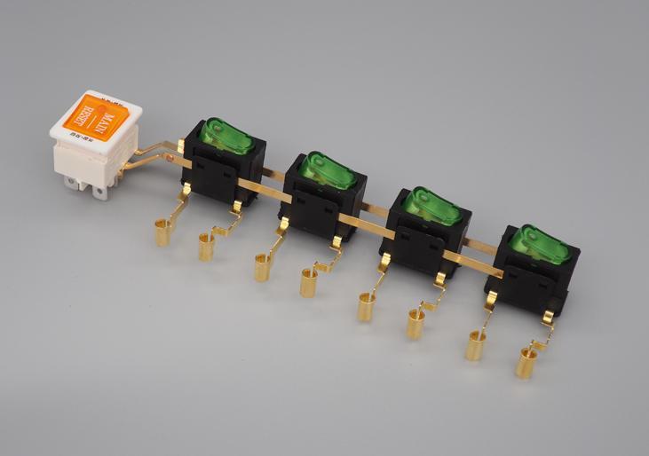 4H Neon/LED Double-Pole Multi-gang integral switch