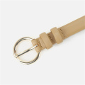 Light Khaki Premium Genuine Leather Thin Belt